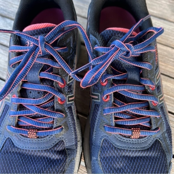 ASICS Gel-Venture 6 Rugged Trail Athletic Shoe Indigo Blue Black Coral Size 7.5 - Picture 9 of 11
